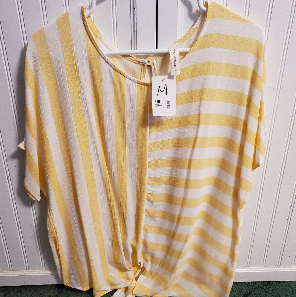 Stripped yellow shirt